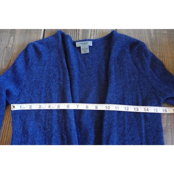 Premise Cardigan Sweater Womens Small Blue 100% Cashmere Open Front Lightweight - Picture 5 of 7
